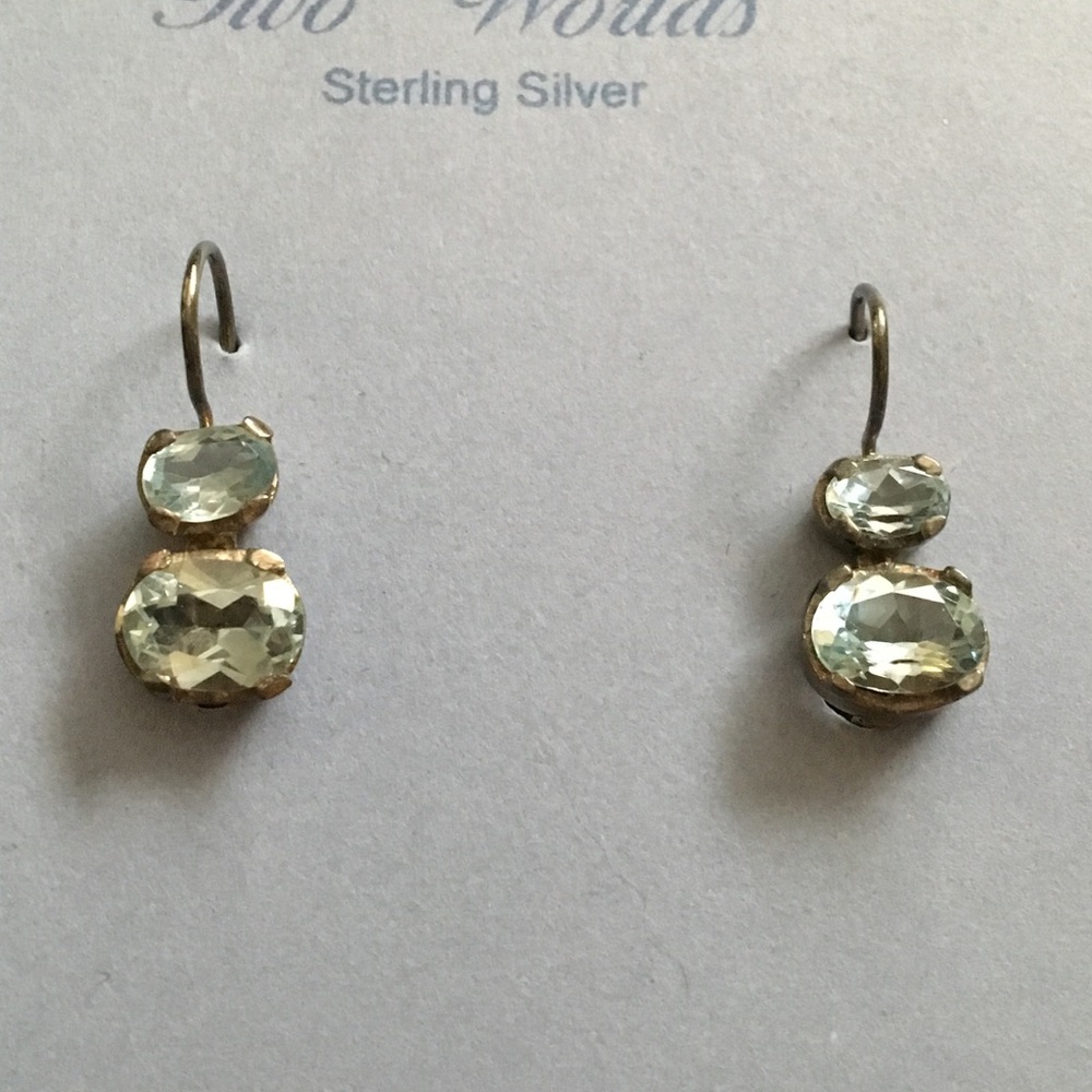 Sterling silver with aqua stones earrings